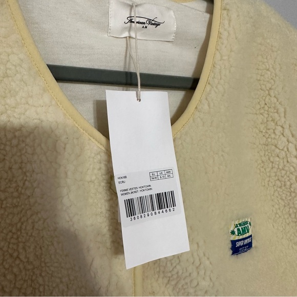 NWT American Vintage Hoktown sherpa Vest in Ecru Size M/L - Picture 8 of 11